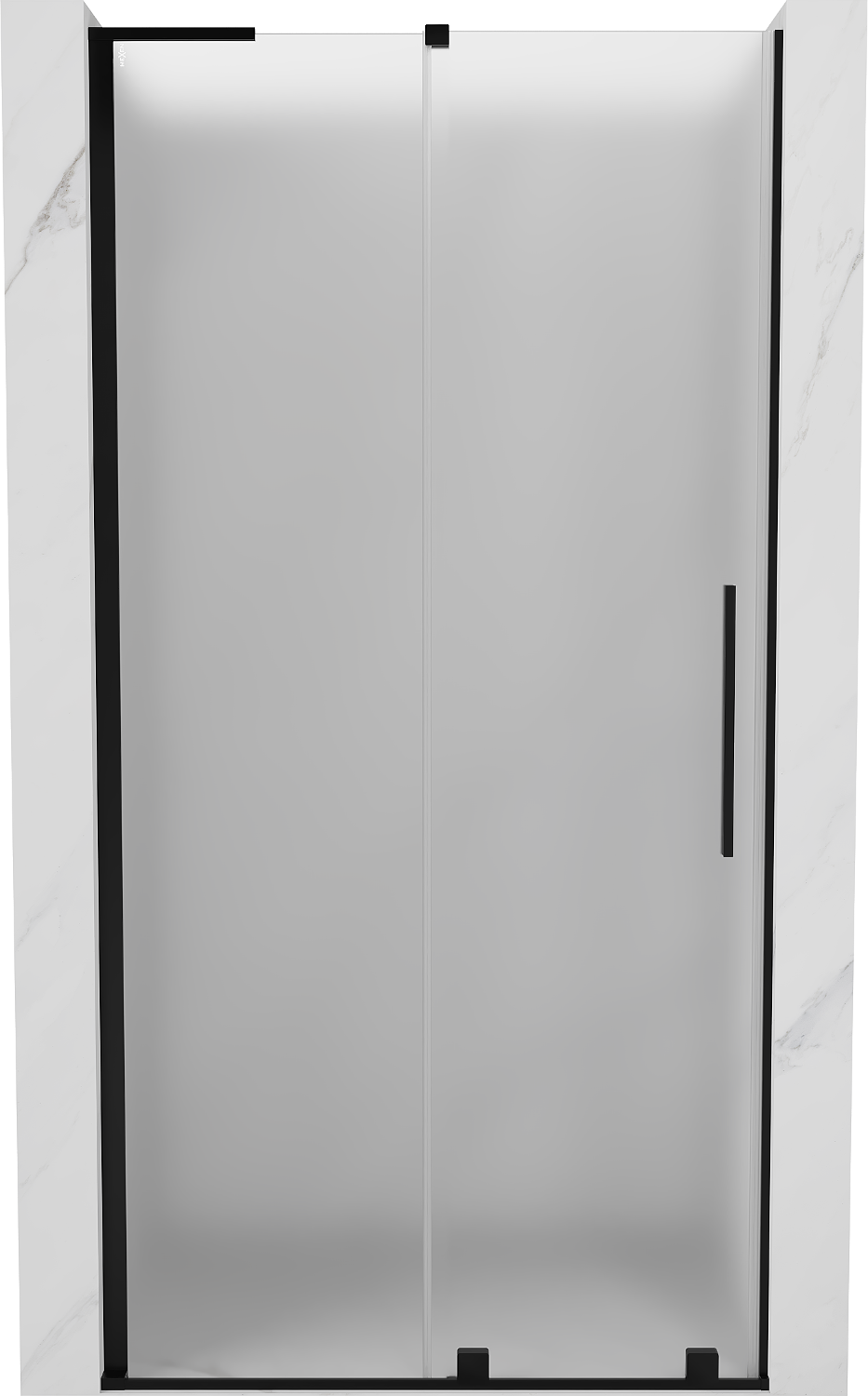 Mexen Velar L drzwi prysznicowe rozsuwane 100 cm, szron, czarne - 871-100-003-31-70